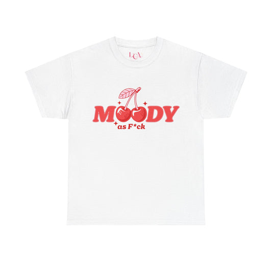 Moody Cherry Unisex Heavy Cotton Tee, Trendy Graphic Tee, Casual Wear