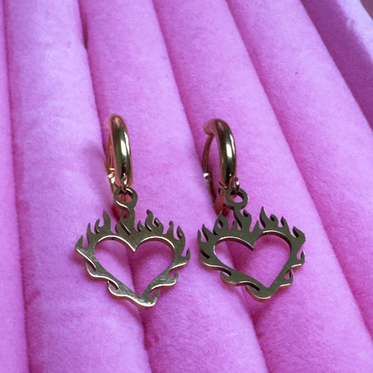 Heart On Fire Hoops