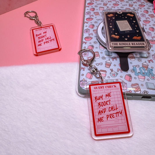 Buy Me Books & Call Me Pretty Guest Check Keyring
