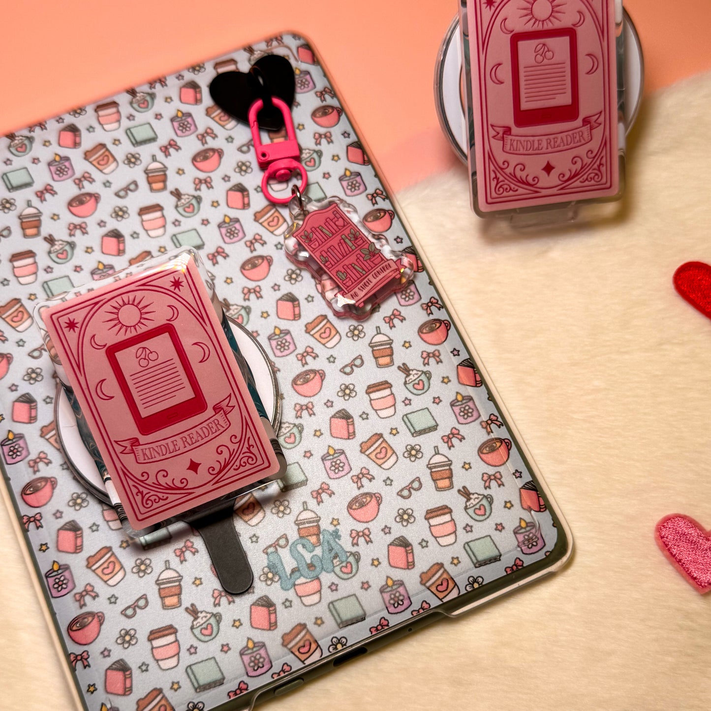 The Pink Kindle Reader Magnetic Kindle Grip | MagSafe Kindle & Phone Grip