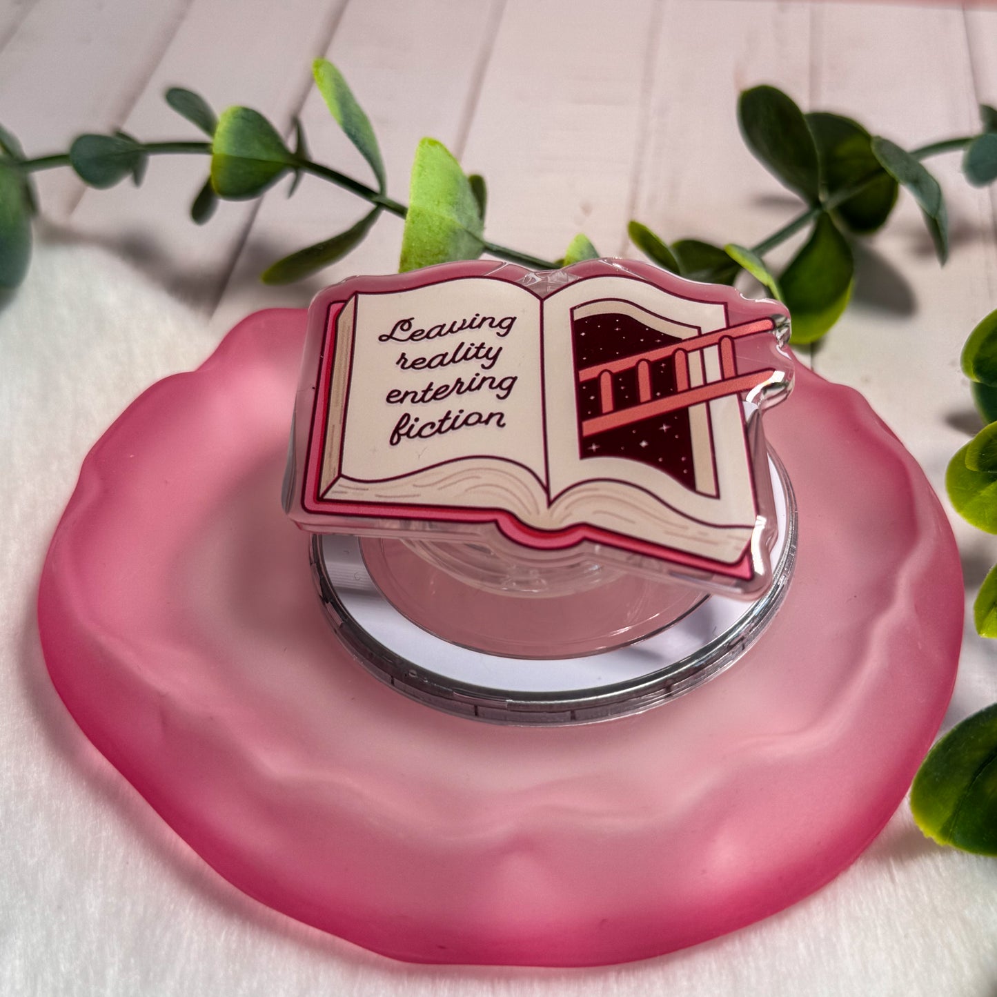 Leaving Reality, Entering Fiction Magnetic Kindle Grip | MagSafe Kindle & Phone Grip