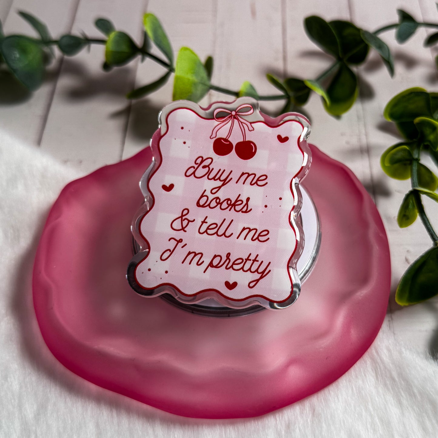 Buy Me Books And Tell Me I’m Pretty Coquettish Magnetic Kindle Grip | MagSafe Kindle & Phone Grip