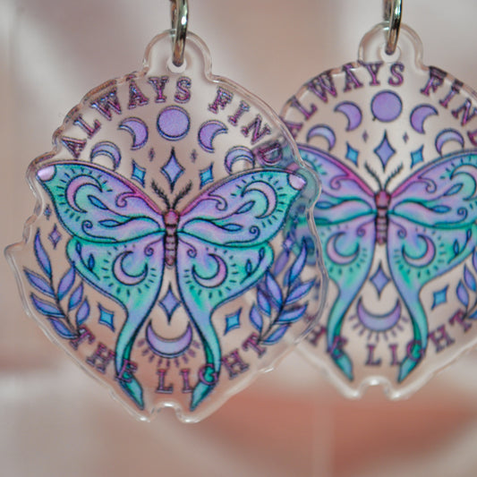 Always Find The Light Moth Earrings