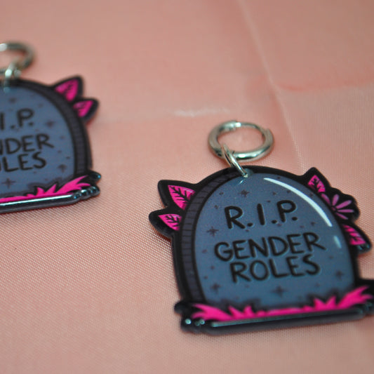 RIP Gender Roles Gravestone Earrings