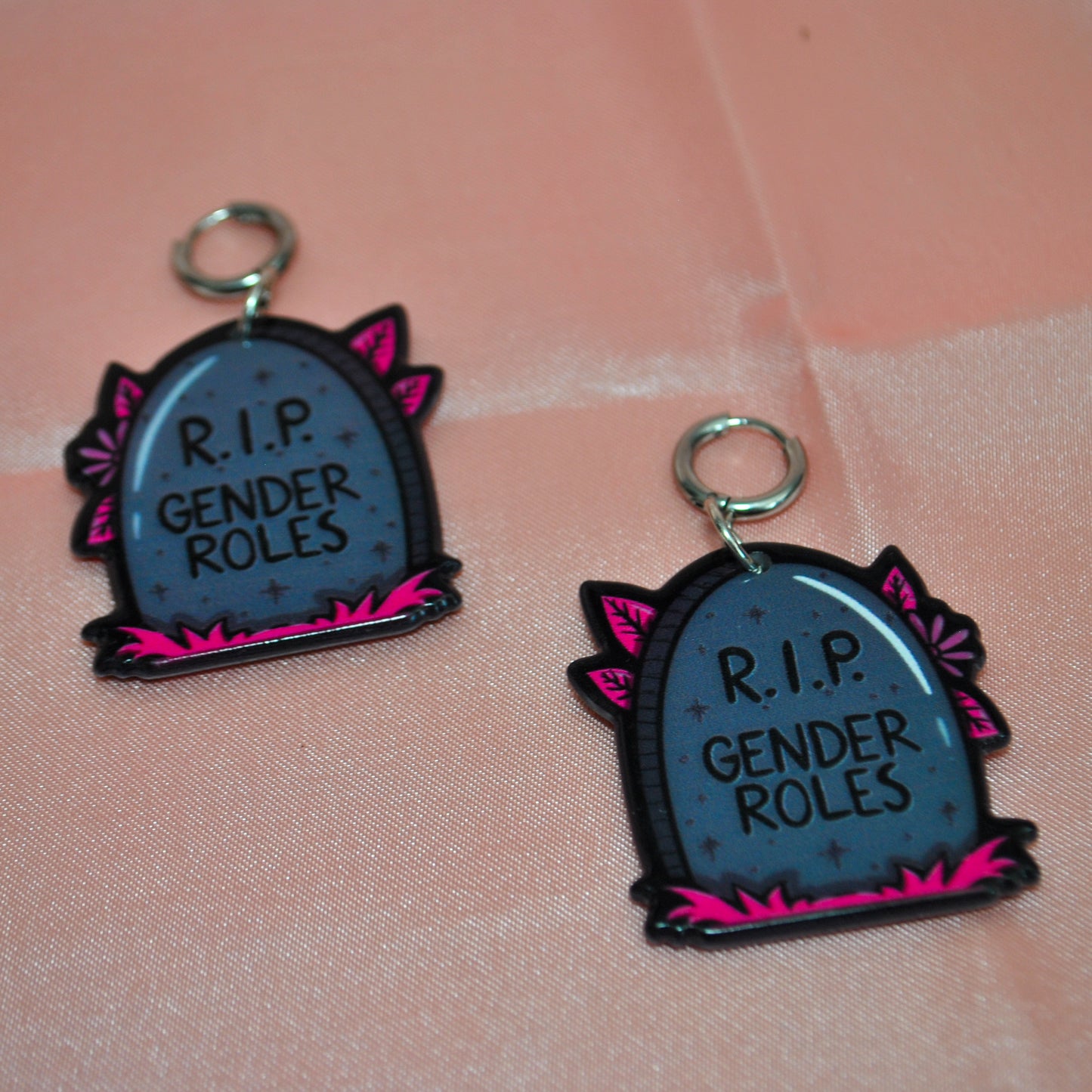 RIP Gender Roles Gravestone Earrings