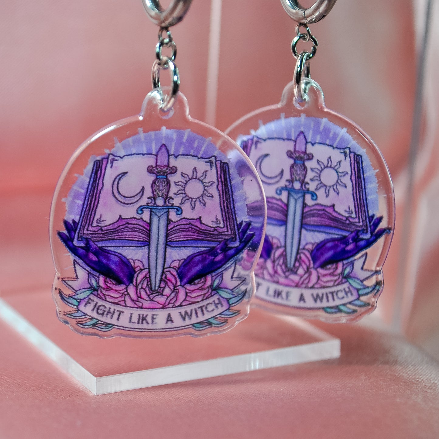 Fight Like A Witch Book Earrings