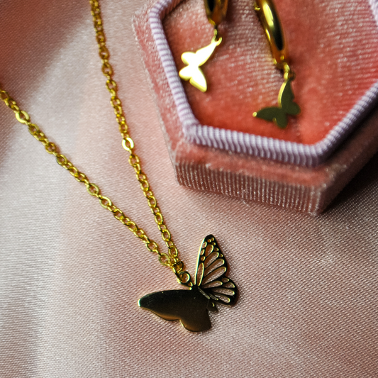 Hollow Split Butterfly Necklace