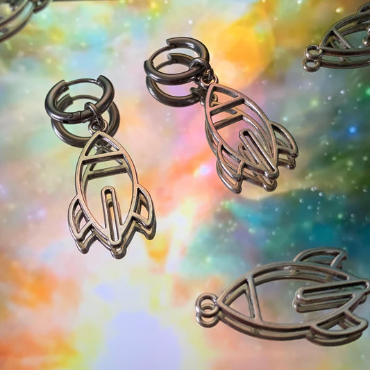 Limited Edition | Spaceship Thick Hinge Hoop Earrings - Lxyclr Authentic
