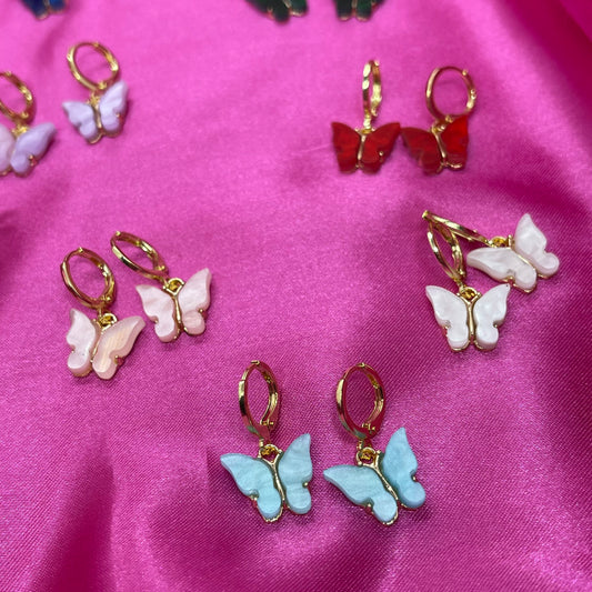 Cute Gold Butterfly Hoop Earrings - Lxyclr Authentic