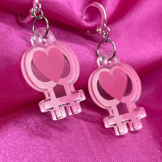 LxyclrAuthentic Feminist Huggie Hoops - Lxyclr Authentic