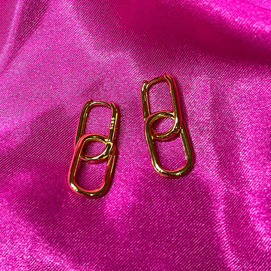 Double Rectangular Oval Clicker Hoops - Lxyclr Authentic