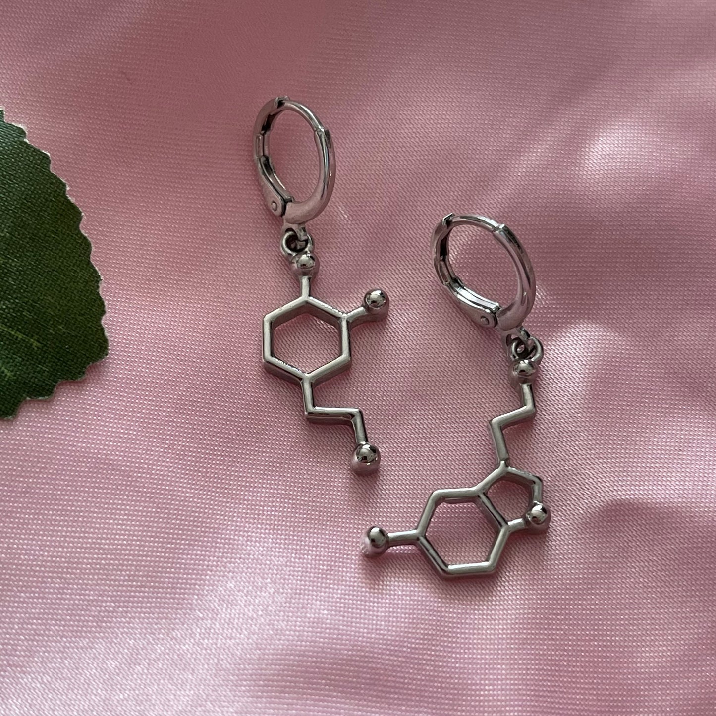 Serotonin and Dopamine Huggie Hoop Earrings - Lxyclr Authentic