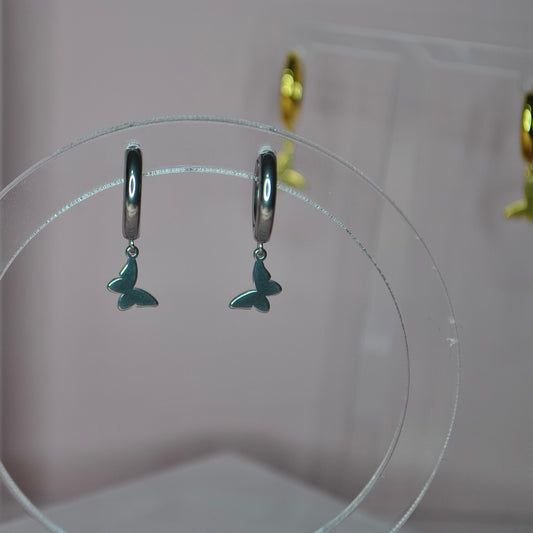 Baby Butterfly Clicker Hoop Earrings - Lxyclr Authentic