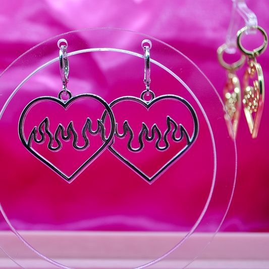 Flame Heart Earrings