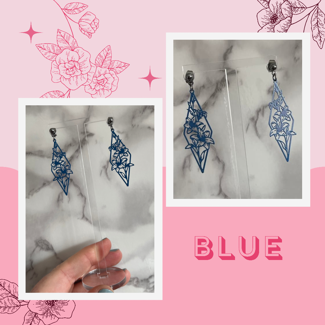 Geometric Floral Huggie Hoop Earrings - Lxyclr Authentic