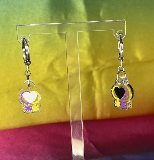 Non-binary Pride Flag Inspired Earrings - Lxyclr Authentic
