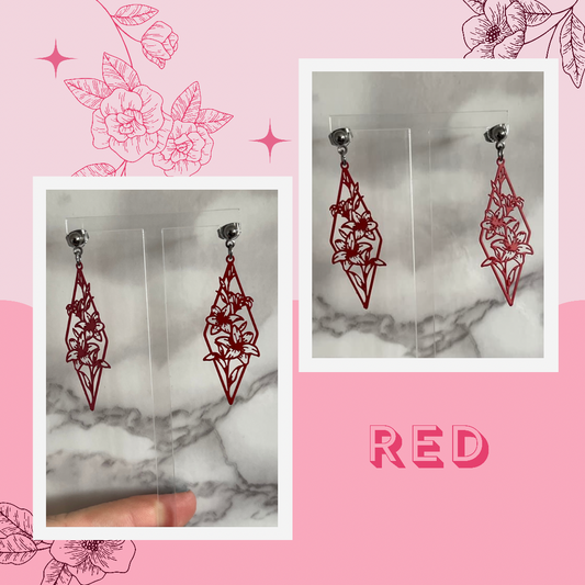 Geometric Floral Huggie Hoop Earrings - Lxyclr Authentic