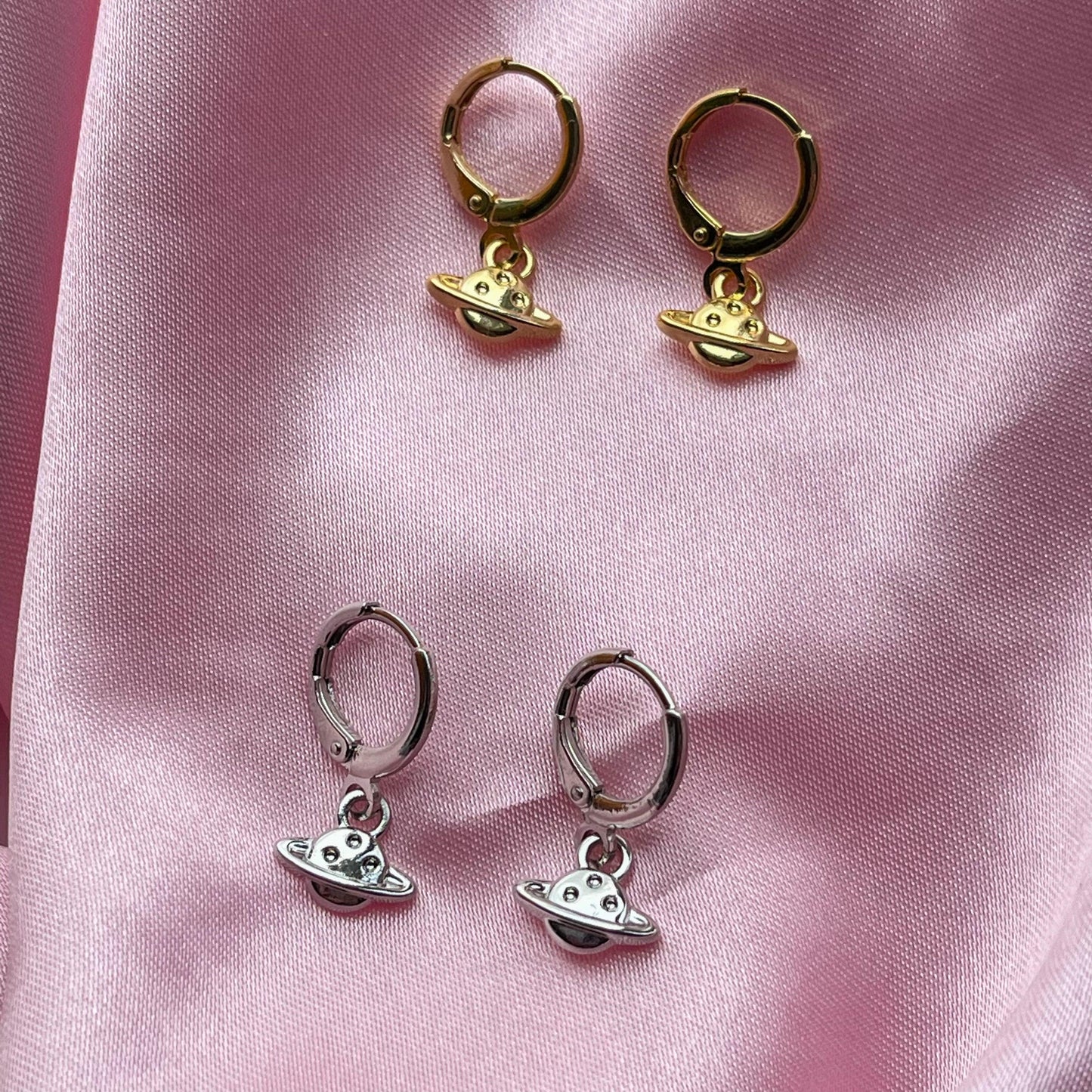 Mini Planet Huggie Hoop Earrings - Lxyclr Authentic