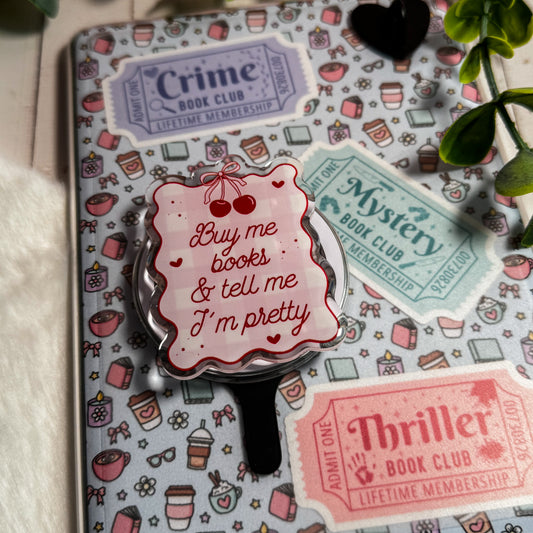 Buy Me Books And Tell Me I’m Pretty Coquettish Magnetic Kindle Grip | MagSafe Kindle & Phone Grip