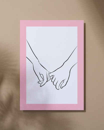 Holding Hands Line Print