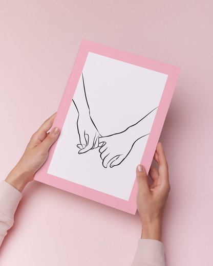 Holding Hands Line Print