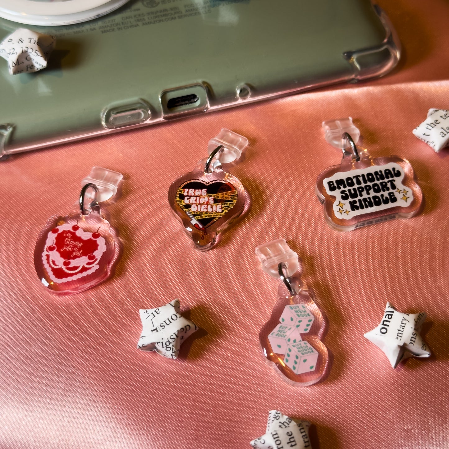 Buy A New Book Dice Kindle Phone Charm