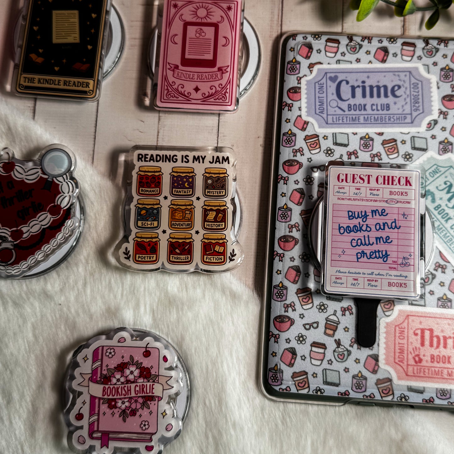 Buy Me Books and Call Me Pretty Guest Check Magnetic Kindle Grip | MagSafe Kindle & Phone Grip