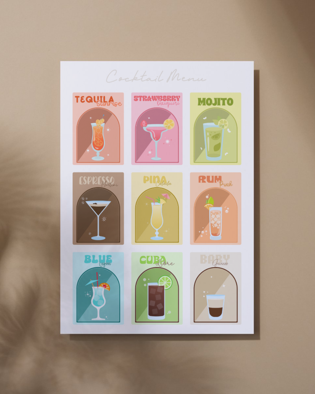 Cocktail Menu Print