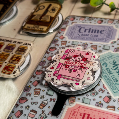 Bookish Girlie Magnetic Kindle Grip | MagSafe Kindle & Phone Grip