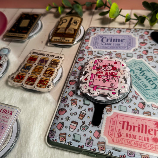 Bookish Girlie Magnetic Kindle Grip | MagSafe Kindle & Phone Grip