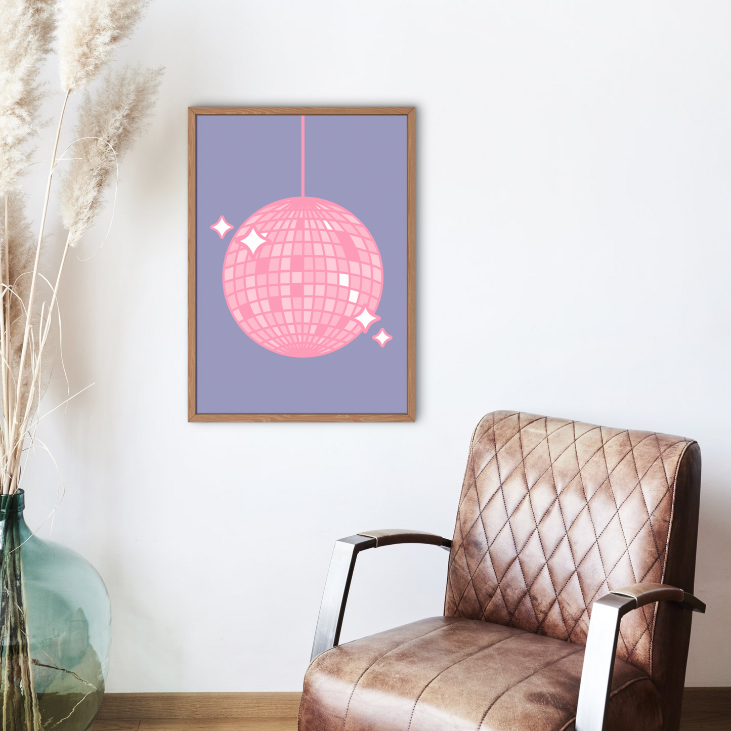 Pink Disco Ball Print