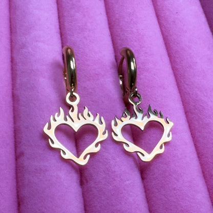 Heart On Fire Hoops
