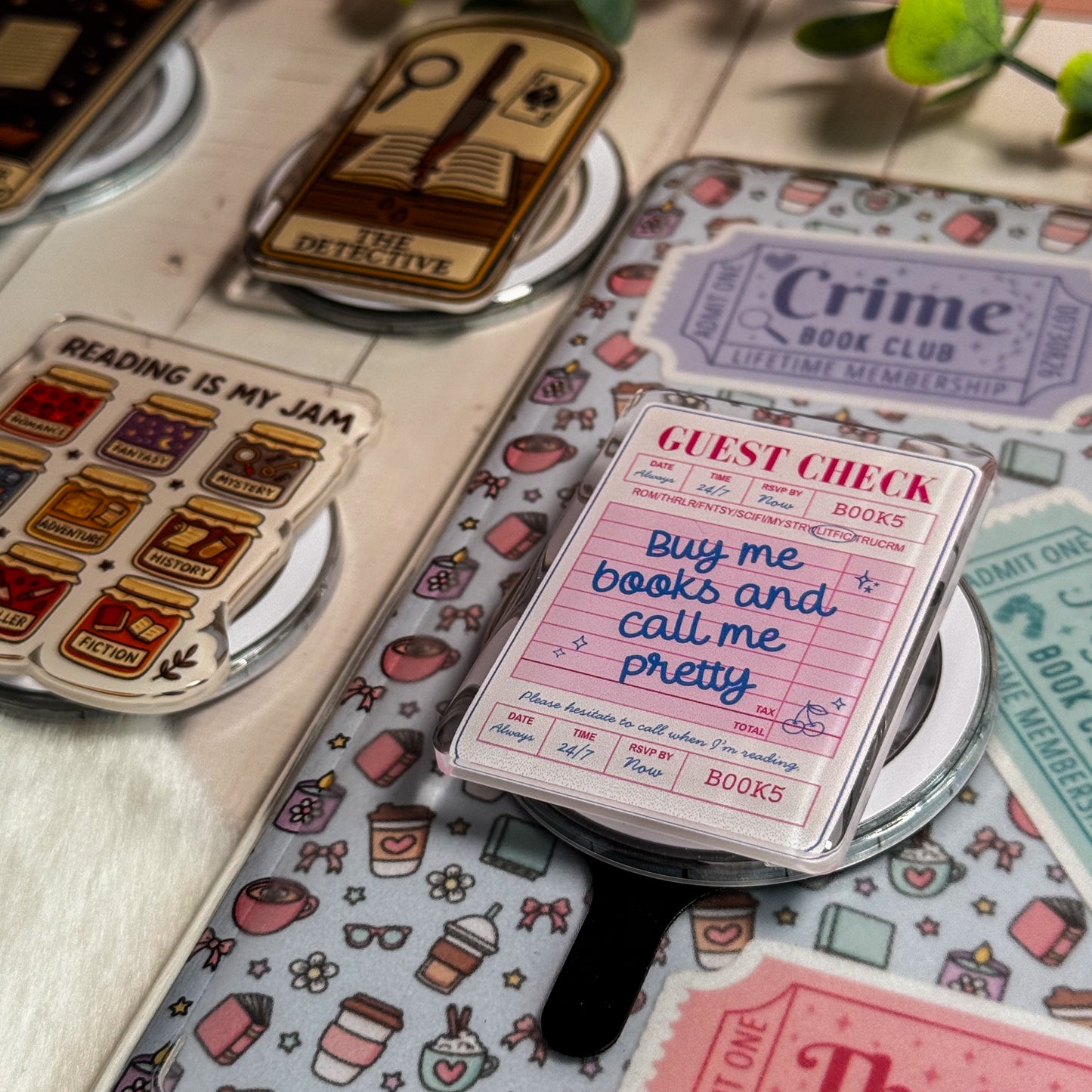 Buy Me Books and Call Me Pretty Guest Check Magnetic Kindle Grip | MagSafe Kindle & Phone Grip