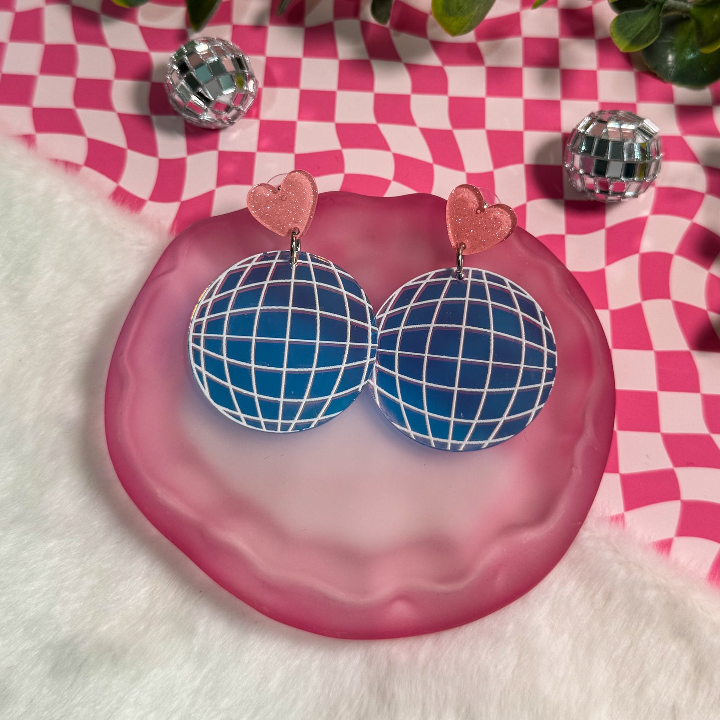 Disco Ball Acrylic Earrings