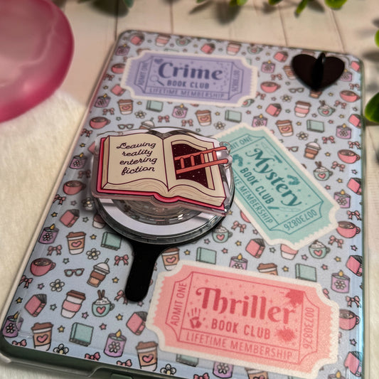 Leaving Reality, Entering Fiction Magnetic Kindle Grip | MagSafe Kindle & Phone Grip