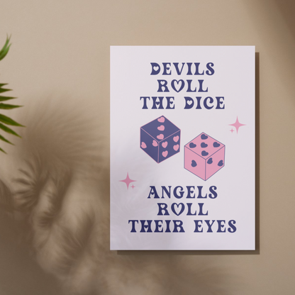 Devil and Angel Dice Print