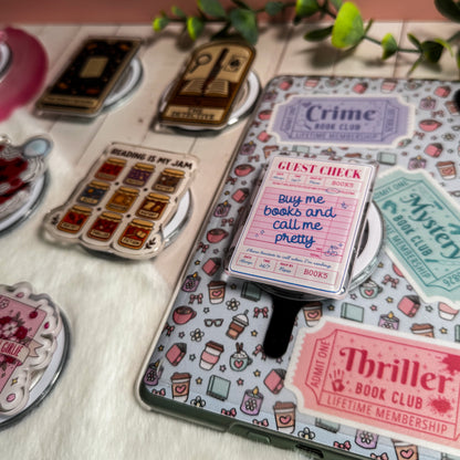 Buy Me Books and Call Me Pretty Guest Check Magnetic Kindle Grip | MagSafe Kindle & Phone Grip