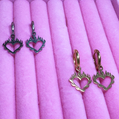 Heart On Fire Hoops