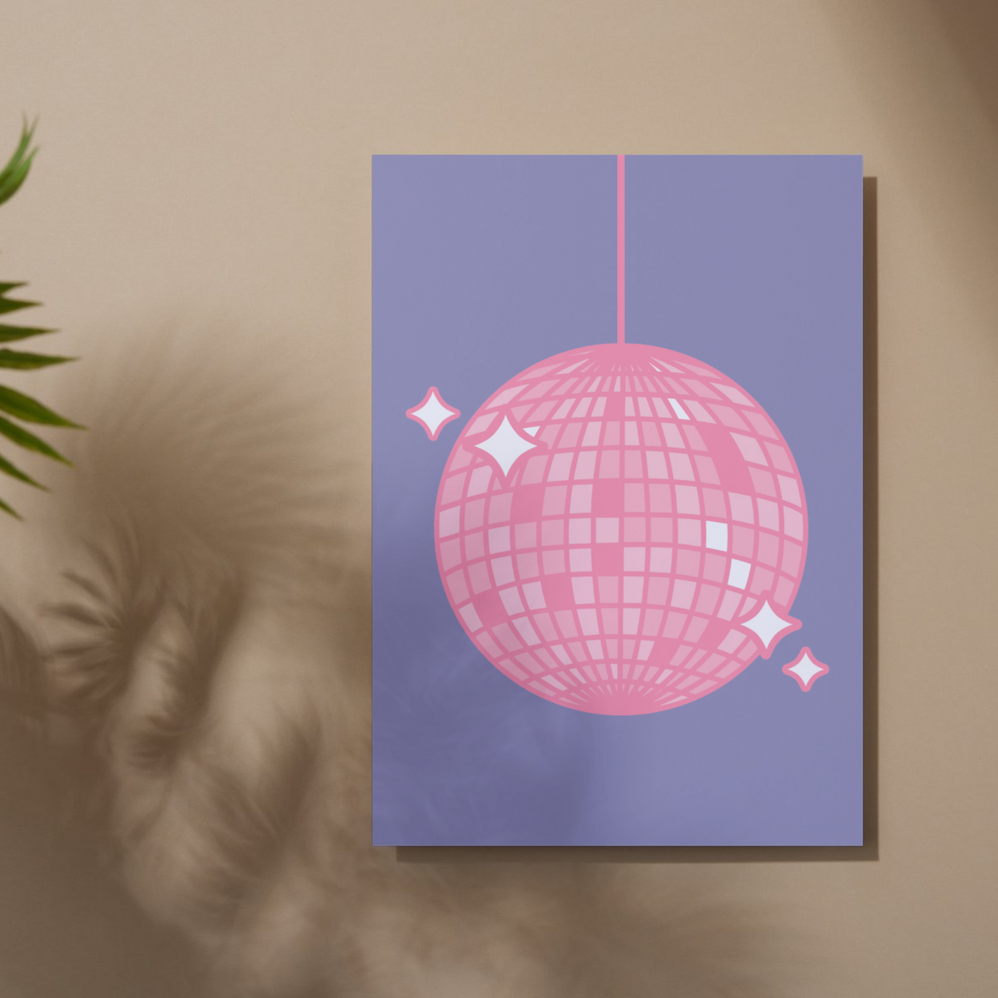 Pink Disco Ball Print