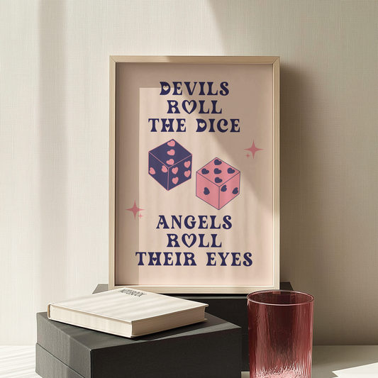 Devil and Angel Dice Print