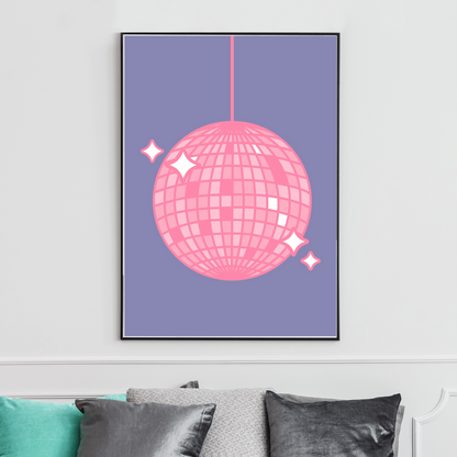 Pink Disco Ball Print