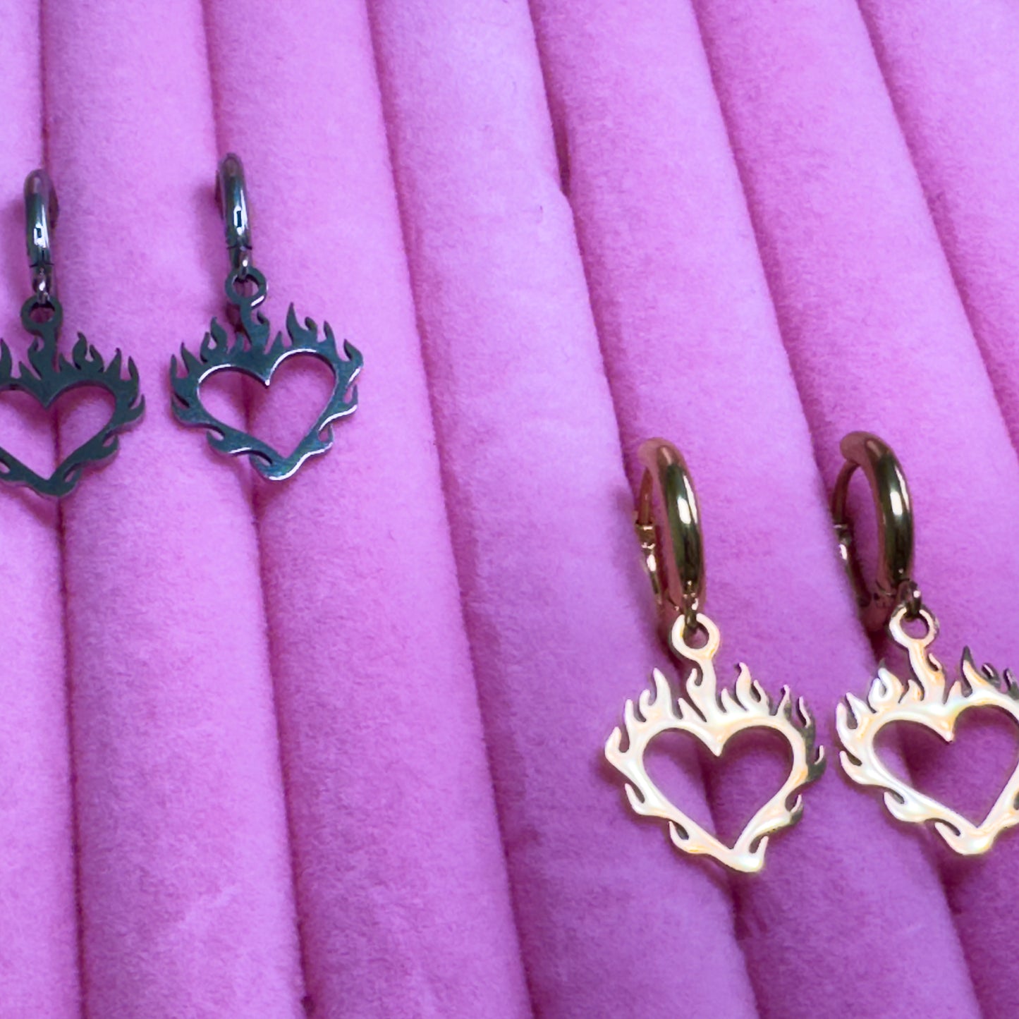 Heart On Fire Hoops