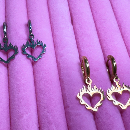 Heart On Fire Hoops