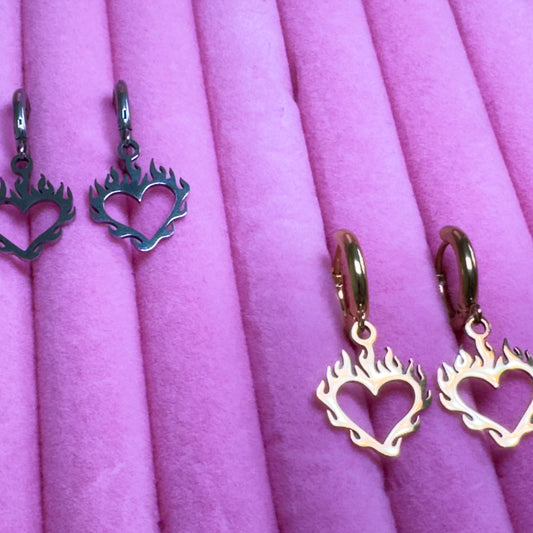 Heart On Fire Hoops