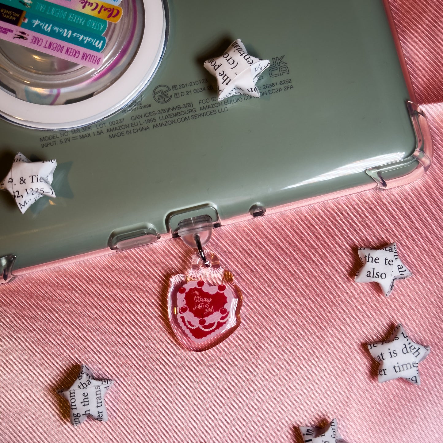 I'm Literary Just a Girl Cake Kindle Phone Charm