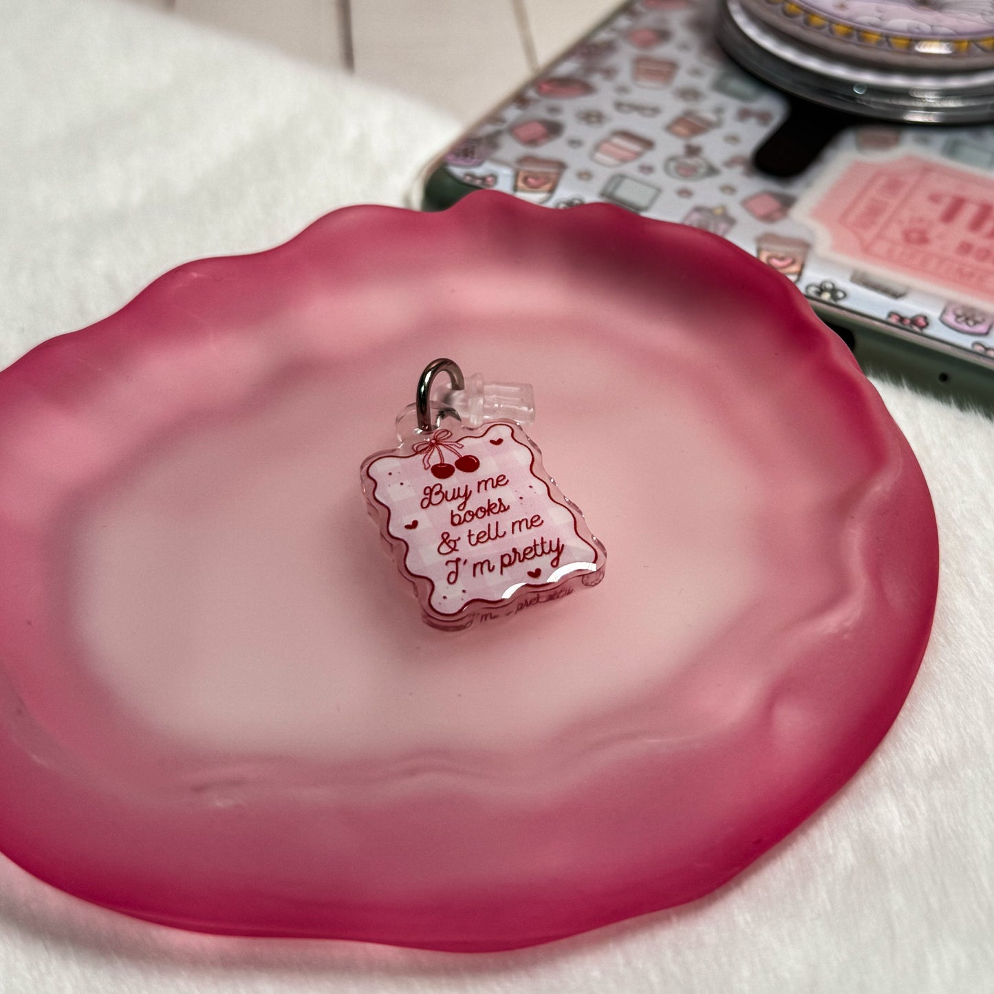 Buy Me Books And Tell Me I’m Pretty Coquettish Kindle Charm | Kindle & Phone Charm