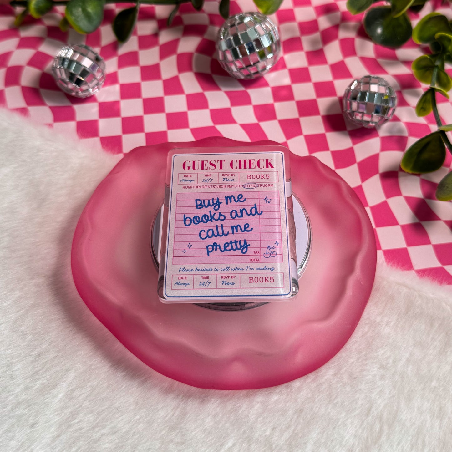 Buy Me Books and Call Me Pretty Guest Check Magnetic Kindle Grip | MagSafe Kindle & Phone Grip