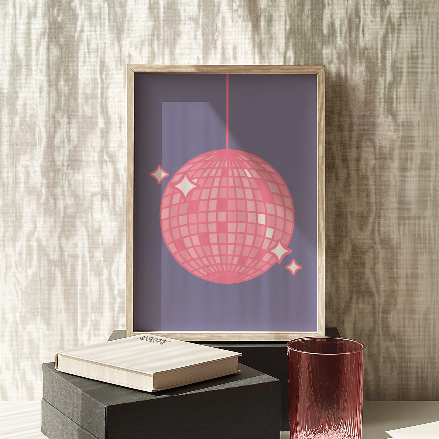 Pink Disco Ball Print