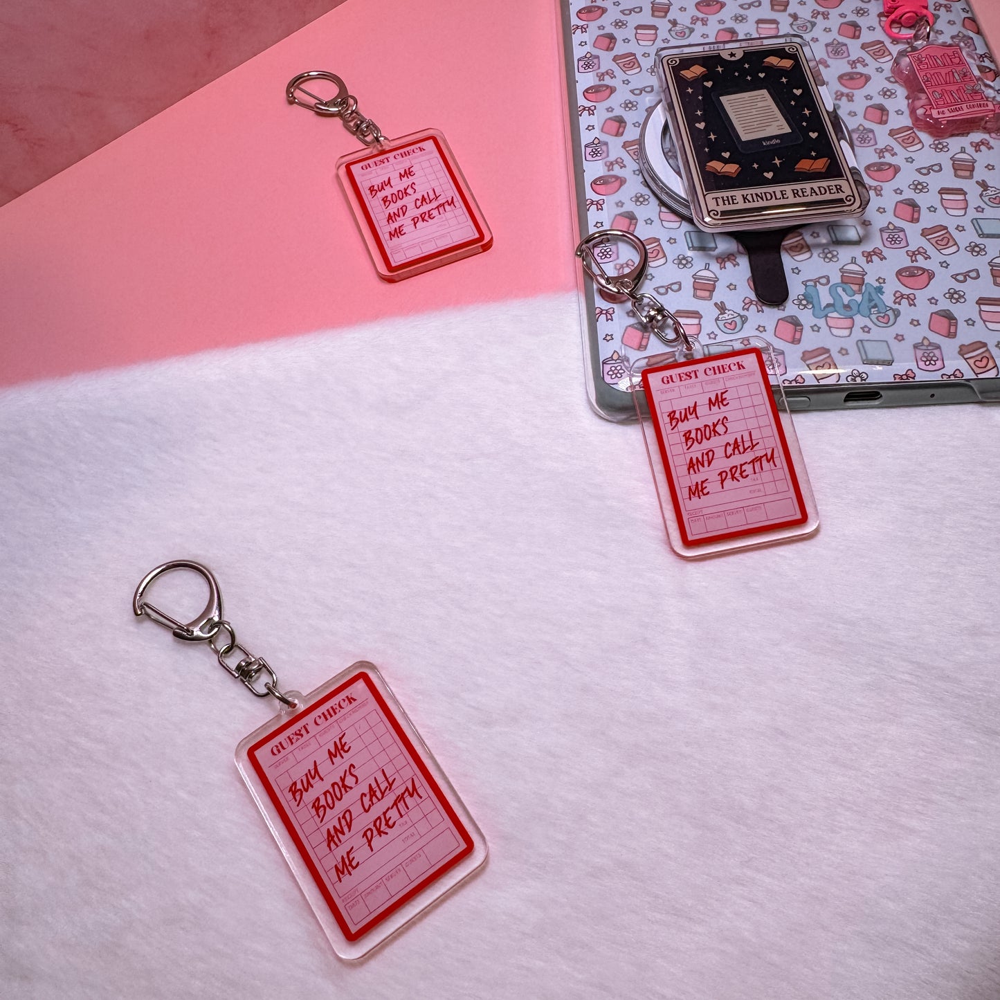 Buy Me Books & Call Me Pretty Guest Check Keyring