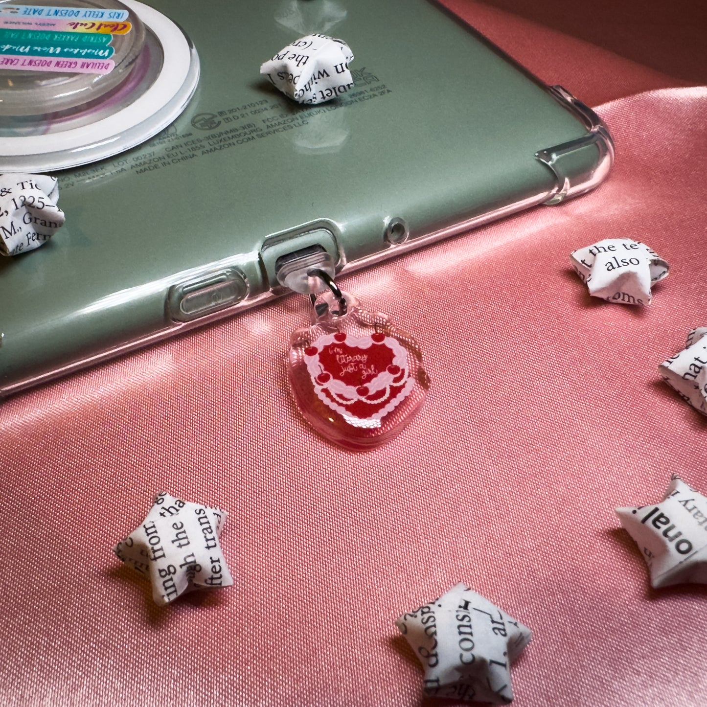 I'm Literary Just a Girl Cake Kindle Phone Charm